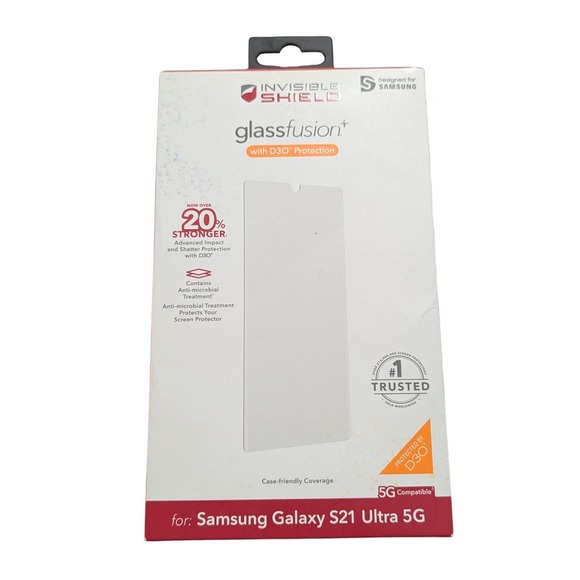 Z5N Zagg Invisible Shield Glass Fusion+ D30 for Samsung Galaxy S21 Ultra 5G - Picture 1 of 2
